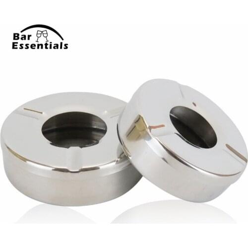 Round Push Down Ashtray Metal Spinning Cigarette Ashtray for Home Office Bar and Restaurant Smoke Ash Tray Holder Indoor Outdoor