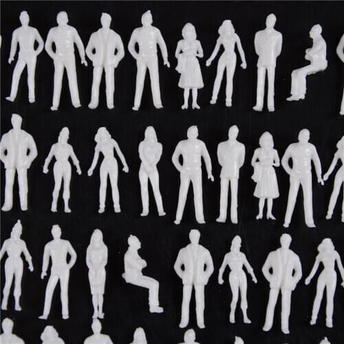 Hot! 10Pcs/lot 1:50 Scale Model Miniature White Figures Architectural Model Human Scale Model ABS Plastic Peoples 35mm
