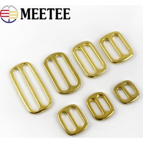 4pcs ID 13mm-50mm Pure Copper Tri-Glide Adjustment Buckles DIY Bag Band Hardware Accessories Clothing Belt Decoration Material