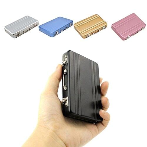 Metal Business ID Credit Card Holder Mini Suitcase Business Bank Card Name Card Holder Card Stocker