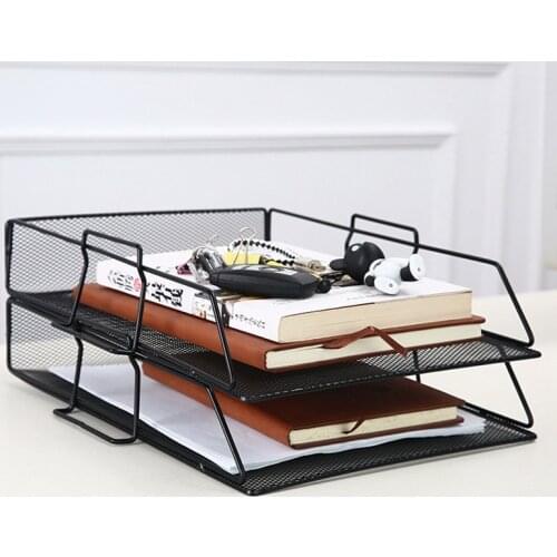 Metal Magazine Holder File Rack Sorter Organizer Home Office Desktop Storage Display Stand Document Letter Book Storage Holder