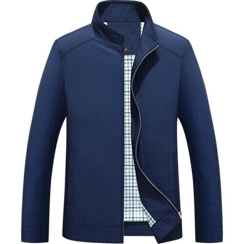2020 New Mens Fashion Stand Jackets Slim Solid Color Outerwear Male Zipper Windbreake Coat Fit Spring And Autumn