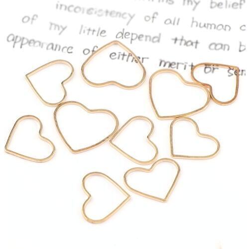 New Vintage Heart Shape Rose Gold Metal Hollow Frame Connector Charms Pendant DIY Jewelry Findings Accessories