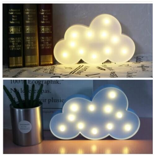 Novel Cute 3D Cloud LED Night Light Wall Lamp Baby Kids Bedroom Home Decor Gifts