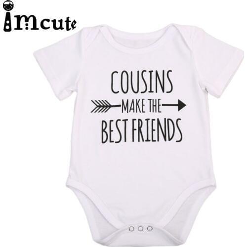 Newborn Baby Bodysuit Summer Clothes Boys Girls Jumpsuit Letter Short Sleeve Cotton Clothes Infant Outfits 0-18M for Kids Gifts