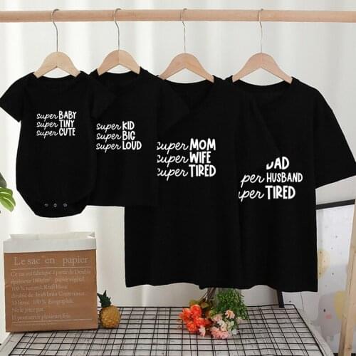 Family Look Shirt Mommy and Me Clothes Funny T-shirt Dad Baby Girl Tops Father Mother Daughter Son Matching Family Outfits Look