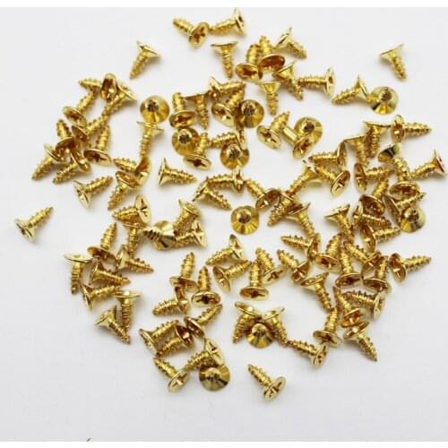 100pcs M2x5mm Brass Small Wood Screws Self tapping phillips round head