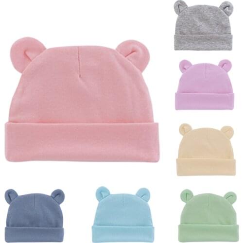 Baby hats children hoods newborn ears small hats baby fetal caps autumn and winter new styles 0-1 years old