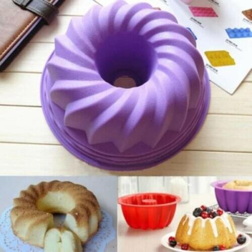 3D Big Swirl Shape Silicone Cake Mould Kitchen Baking Form Tools For Butter Cake Bakery Baking Dish Bakeware Mold Cake Pan