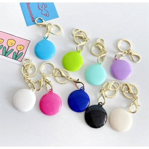 Cute Candy Color Keychain Case For Airtag Soft Silicone Protective Sleeve Cover For Apple Locator Tracker Keyring Accessories