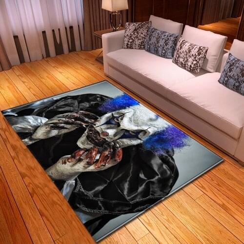 Nordic Skulls 3D Printing Carpets for Living Room Bedroom Decorate Carpet Soft Flannel Home Floor Mats Halloween Party Area Rugs