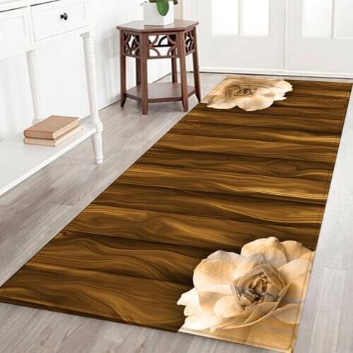 Modern Kitchen Rugs Hallway Entrance Doormat Home Bedroom Floor Decoration Living Room Carpets Wood Grain Bathroom Anti-Slip Mat