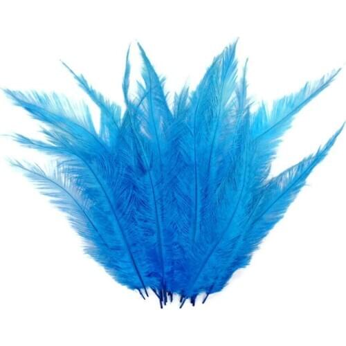 Pack Of 100Pieces Turquoise Blue Ostrich Wings Feather 35-40CM 14-16" Length Natural Real Ostrich Plumes Halloween Hats Decorate