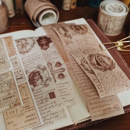 Vintage Character English Series Washi Tape DIY Scrapbook Base Collage Phone Diary Album Gift Packaging Decoration material