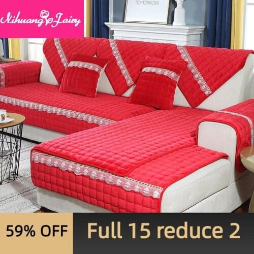 Winter plush sofa cushion non-slip thick sofa towel modern simple universal universal sofa cover all inclusive