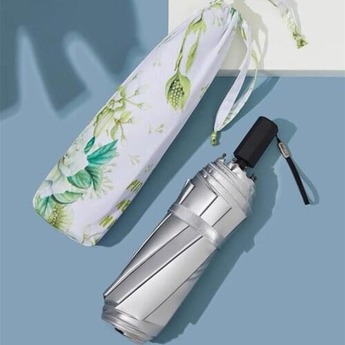 Easily 8k 3 Folding Umbrella Double Layer Umbrella Silver Glue Manual Umbrella Cute Waterproof Uv Umbrella Animal Umbrella