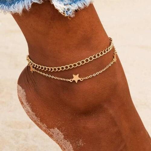 ZOVOLI Womens Fashion Simple Bohemian Layered Heart Anklet Foot Jewelry Silver Color Anklet Bracelet On The Leg Chain Gifts