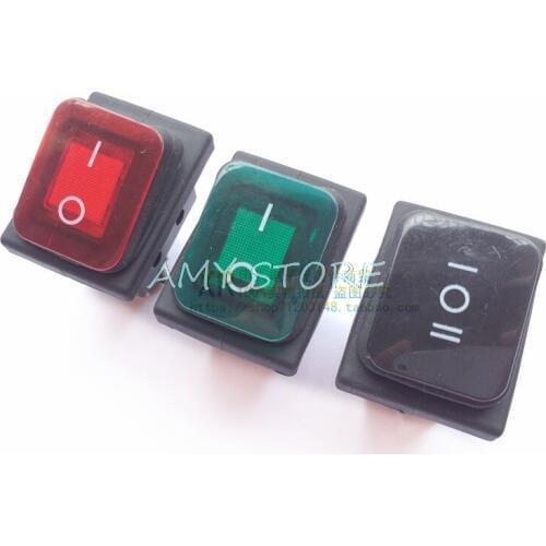 1Pc KCD4 Waterproof Latching Rocker Toggle Switches,Red Green Black 4Pin 2Position, 6Pin 3Position AC250V/16A AC125V/20A
