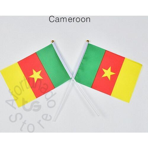 Cameroon 14*21cm 10pieces flag Banner Hand waving Flag National Flag Cameroon nation flag