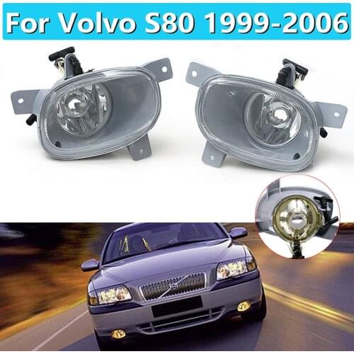 2 PCS For Volvo S80 1999 2000 2001 2002 2003 2004-2006 Front Bumper Fog Lights with No Bulbs Pair Car Clear Lens Accessories