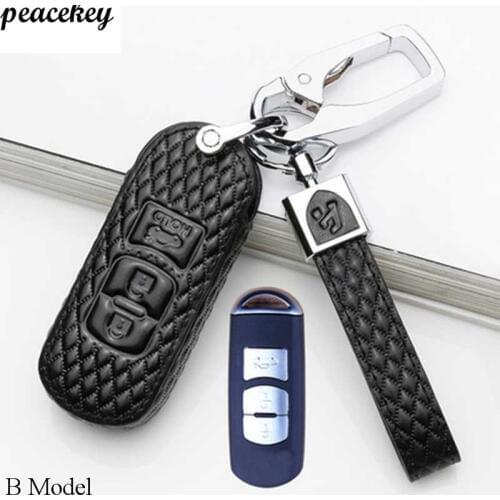 Genuine leather Car Remote Smart Key Case Cover Keychain For Mazda 3 Mazda 6 CX5 CX4 CX- 5 CX- 7 CX- 9 Atenza Car Styling
