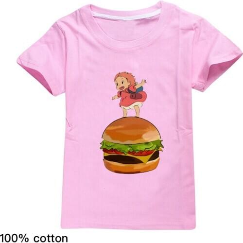 Kids T-shirt Ponyo on The Cliff Boy New Harajuku Cartoon Cute Girls Tshirt Comfortable Children Baby Tee Tops Vetement Enfant