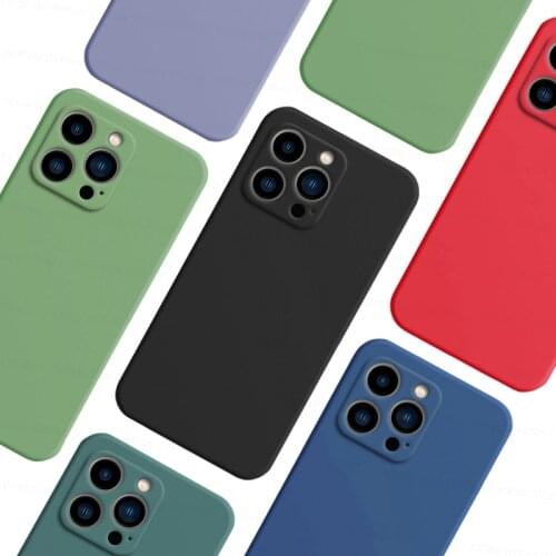 For Apple iPhone 13 Pro Case For iPhone 13 Pro Cover Shockproof TPU Liquid Silicone Protective Bumper For iPhone 13 12 Pro Max