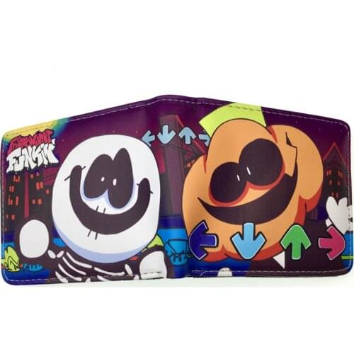 Cartoon Friday Night Funkin Men Bifold Short PU Wallet ID/Credit Cards Photo Holder wallets