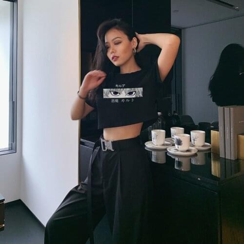 Y2k top woman tshirts Classic Manga Hunter X Hunter Killua Zoldyck Devil Eye T Shirt Tops Short Sleeve Casual Shirts Clothes