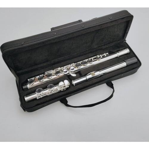 Flute Instruments 211 SL C Tune 16 Hole E Key Nickel Plated Professional Musical Instrument With Case Free Shipping
