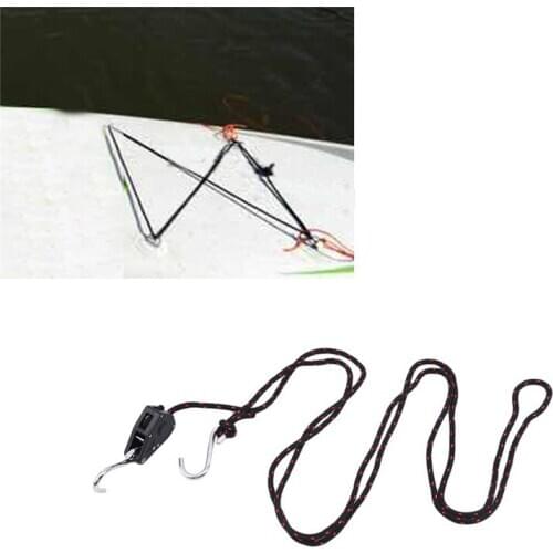 2 PCS Pulley Ratchets Kayak and Canoe Boat Bow and Stern Rope Lock Tie Down Strap Duty Adjustable Rope Hanger