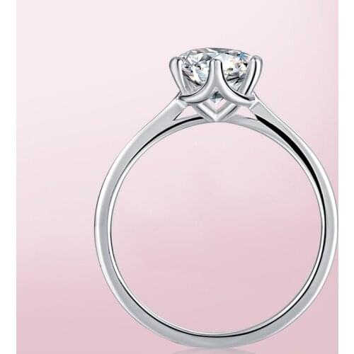 925 Silver Moissanite Ring special design setting round excellent cut Romantic 4 claws Engagement Anniversary ring