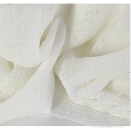Soft Linen Cotton material white crincle wrinkle tissue scarves dress double layer linen cotton crepe fabric By meter