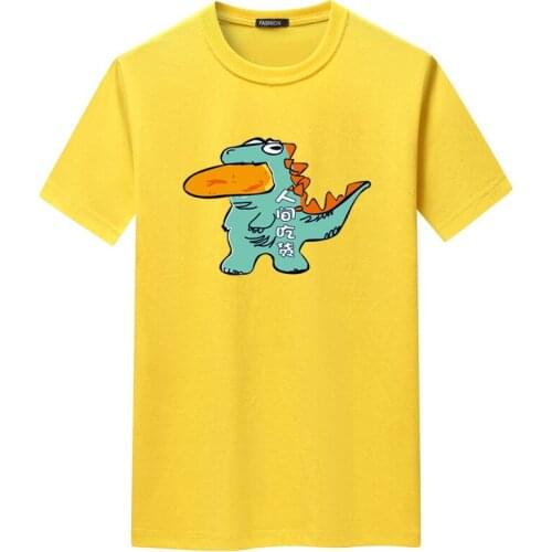 2021 Summer New Plus Size S-5xl Loose Casual Simple Cartoon Short Sleeved T-shirt O-neck Stretch Cotton Men Tops Free Shipping