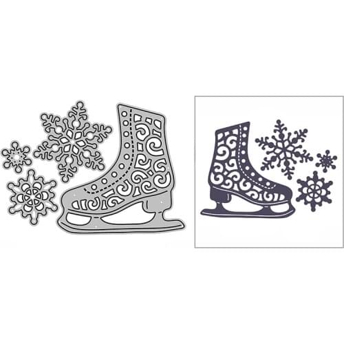 New Skates Shoes Snowflake Craft Embossing Mold 2021 Metal Cutting Dies for DIY Decor Scrapbooking Album Card Making No Stamps