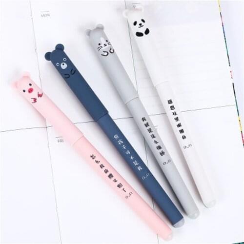 Panda Erasable Pen Student Stationery Erasable Pens Creative Cartoon Kawaii Pen Novelty Cute Gel Pens Kawaii School Supplies