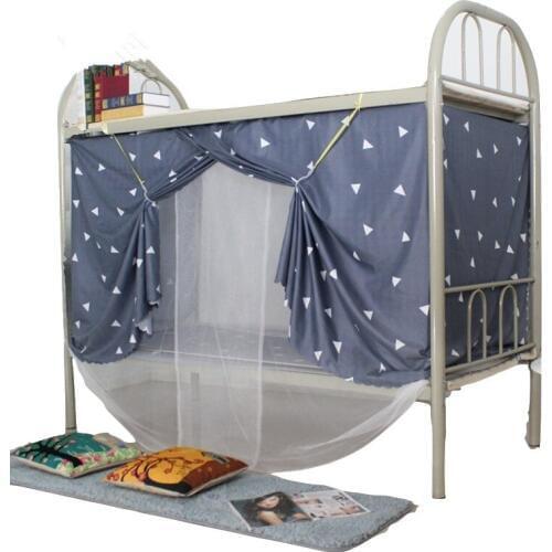 Anti-mosquito dustproof and shading four seasons Student dormitory bedroom curtain dual-use integrated zipper bunk bed curtain