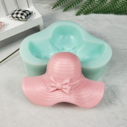 QT0253 PRZY Silicone Mold Sun hat molds Ladies hat Soap Molds soap making Clay Resin Gypsum Chocolate Candle Candy Mold