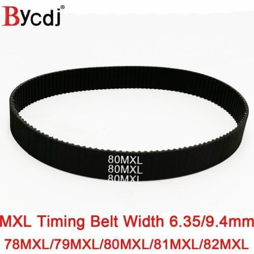 MXL Timing belt B98 B99 B100 B102 B103 MXL Teeth Width 6.4/9.4mm 2.032mm Pitch Synchronous belt 78MXL 79MXL 80MXL 81MXL 82MXL