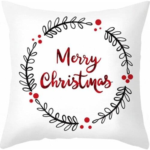 100% Polyester Christmas Cushion Cover 18*18 Inches Xmas Series Pillowcase Custom Zippered Square Home Decoration Christmas Gift