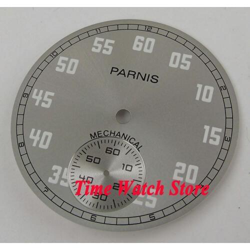 Parnis 38.9mm Grey dial Fit for mechanical ETA 6498 Movement watch dial D98