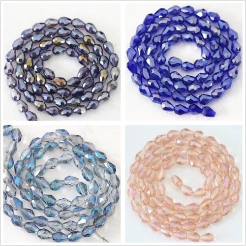 Special high quality crystal glass 5*7mm teardrop faceted loose beads women diy lovely jewelry making 70pcs B1172