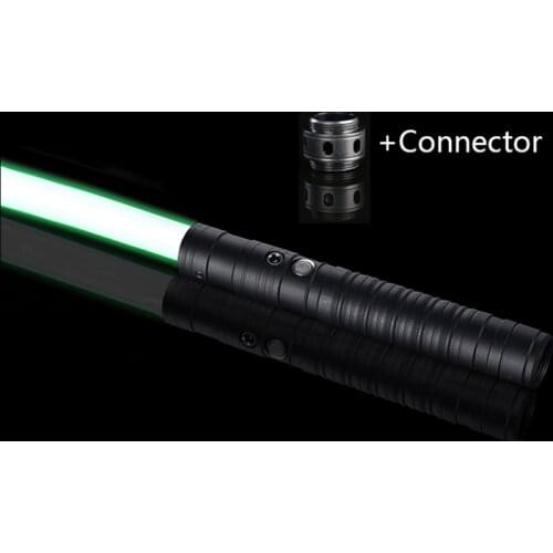 Lightsaber RGB 7 Colors Metal Handle Double-edged Change Heavy Dueling Sound Two In One Light Saber Cosplay Stage Props Toys