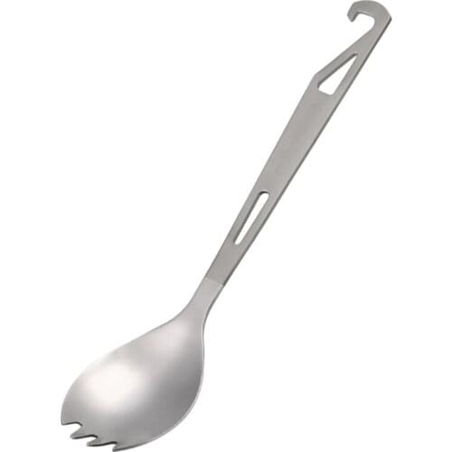 Titanium Spork Camping Tableware Spoon Fork with Bottle Opener for Travel Picnic