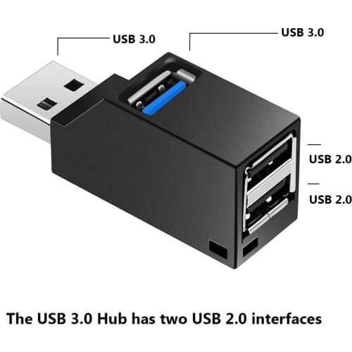 3 Port USB 3.0 Hub 5Gbps Portable Compact For PC Laptop Notebook Desktop
