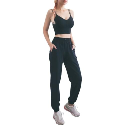 2020 Spring New Bottoms Women Fitness High Waist Pants Ladies Drawstring Peach Hips loose leisure Track Pants Sweat Pencil Pants