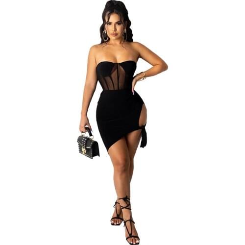 Sexy Backless Hollow out Irregular Dress Outfits Drawstring Ruched Elegant Womens Dress dresses for women party