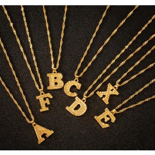 SMJEL Ancient 26 Alphabet A-Z Initial Necklace Women Personalize Letter Name Choker Necklace Collier Femme Jewelry Gift