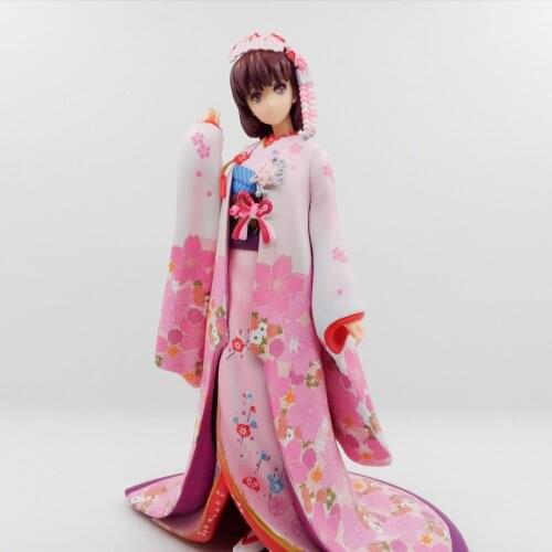 10'' Japanese Anime Action Figure Saenai Heroine No Sodatekata Katou Megumi Kimono Ver PVC 26cm Collectible Model Doll Brand New