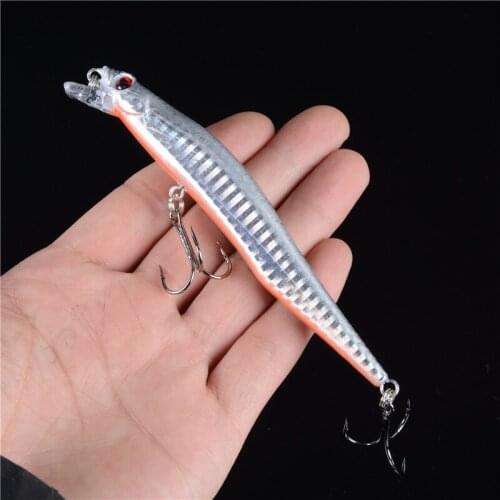 10g/12cm Artificial Minnow Freshwater Plastic Fishing Bait Diving Depth0.5-1.5M Anti-Corrosion Bionic Fishing Lure Hard Bait